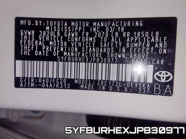 5YFBURHEXJP830977 фото 2