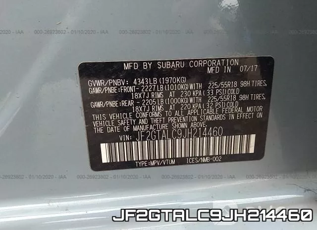 JF2GTALC9JH214460 фото 10