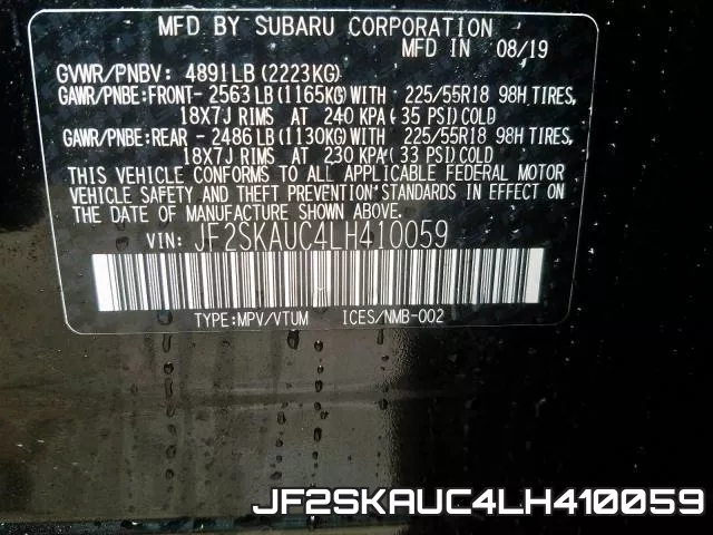 JF2SKAUC4LH410059 фото 2