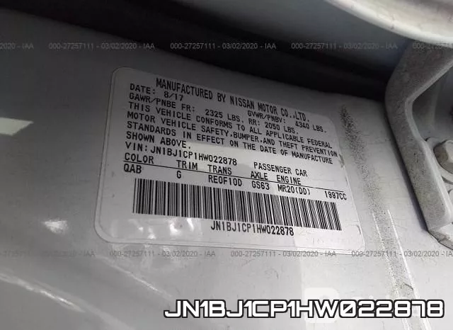 JN1BJ1CP1HW022878 фото 10