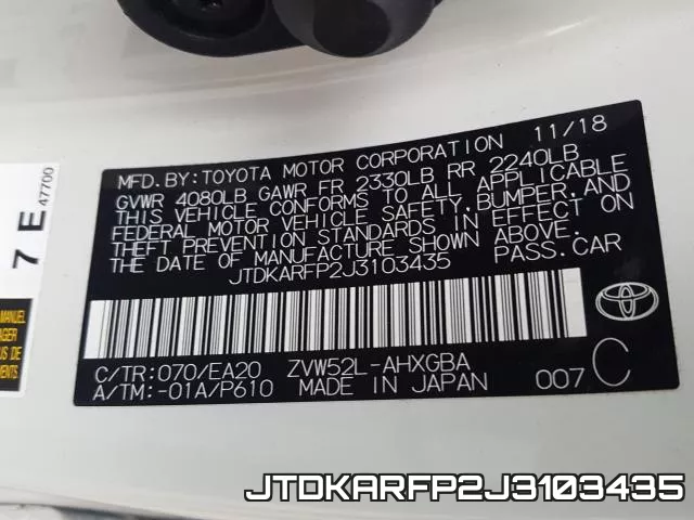 JTDKARFP2J3103435 фото 2
