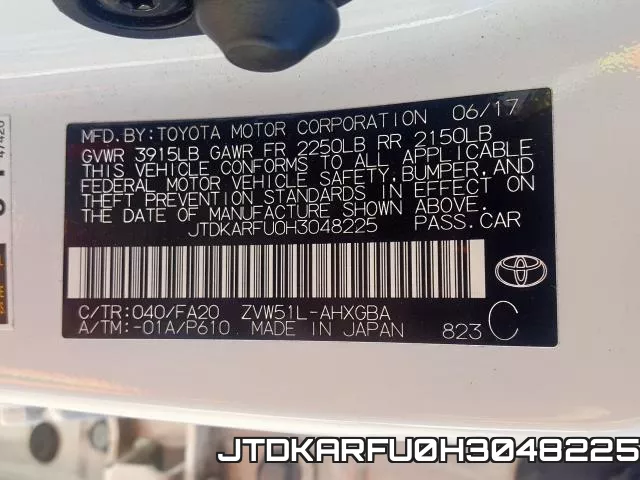 JTDKARFU0H3048225 фото 2