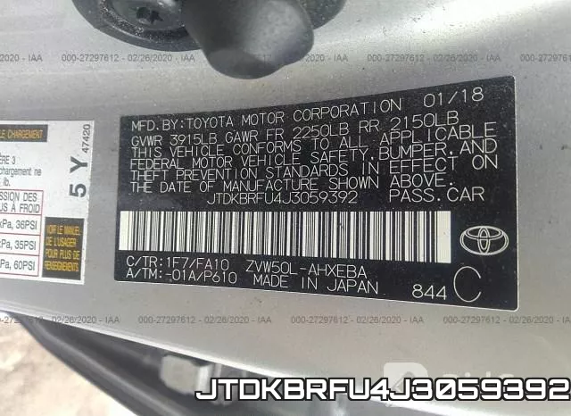 JTDKBRFU4J3059392 фото 10