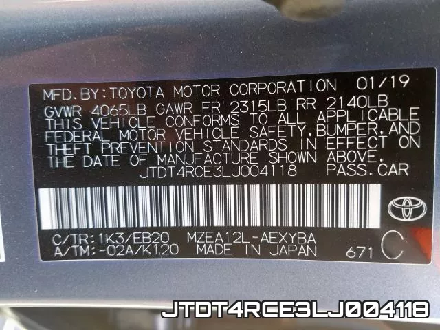 JTDT4RCE3LJ004118 фото 2