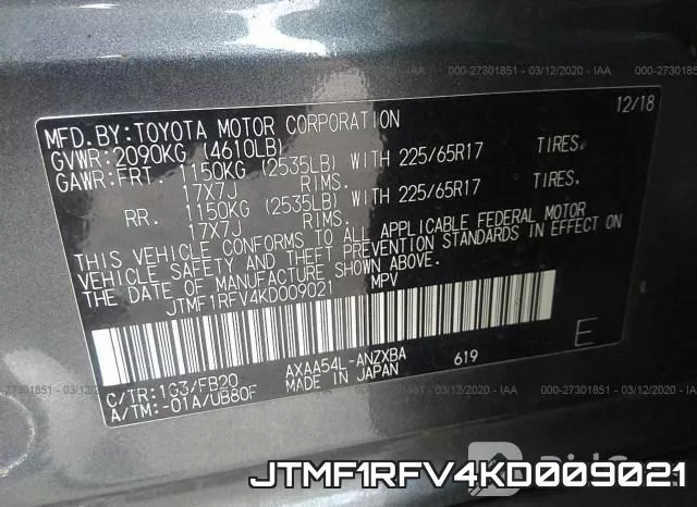 JTMF1RFV4KD009021 фото 10