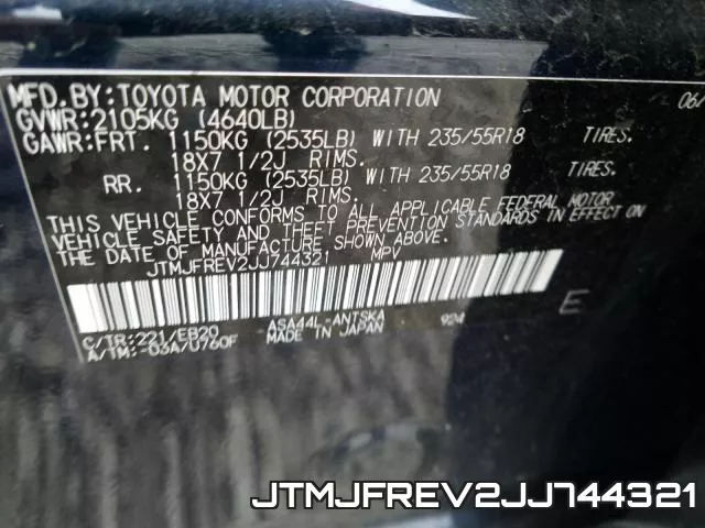 JTMJFREV2JJ744321 фото 2