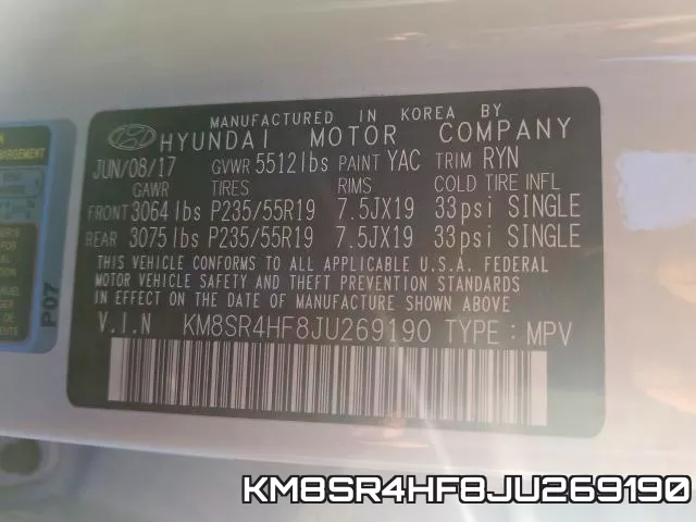 KM8SR4HF8JU269190 фото 2