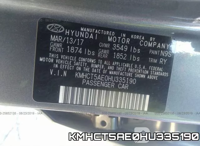 KMHCT5AE0HU335190 фото 10