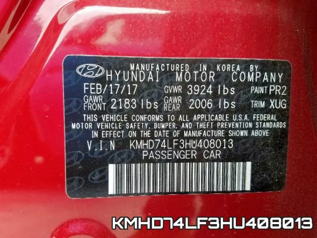 KMHD74LF3HU408013 фото 2