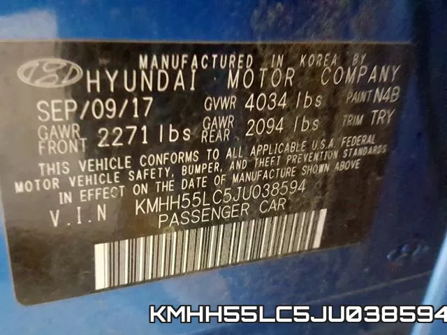 KMHH55LC5JU038594 фото 2