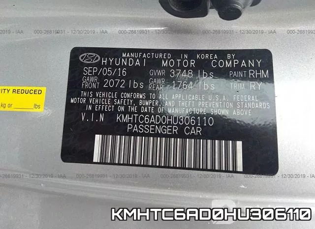 KMHTC6AD0HU306110 фото 10