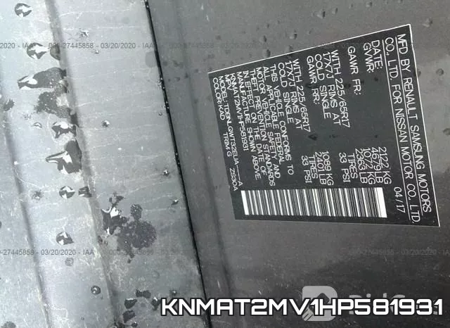 KNMAT2MV1HP581931 фото 10