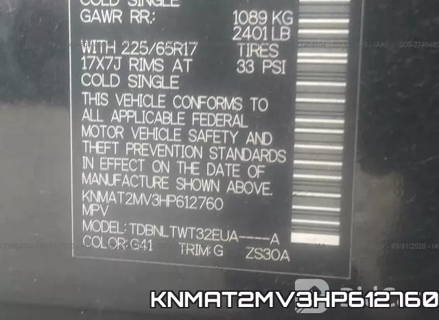 KNMAT2MV3HP612760 фото 10