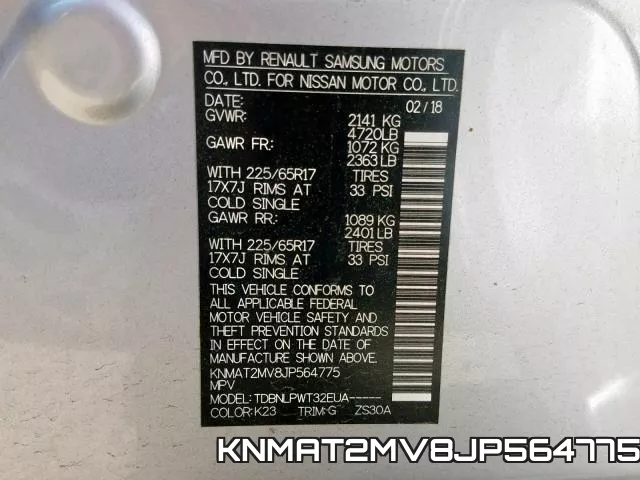 KNMAT2MV8JP564775 фото 2