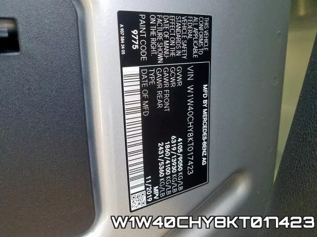 W1W40CHY8KT017423 фото 2