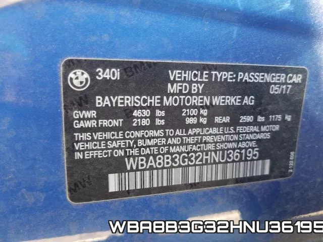 WBA8B3G32HNU36195 фото 2