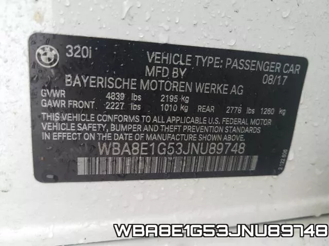 WBA8E1G53JNU89748 фото 2
