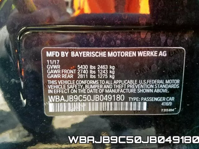WBAJB9C50JB049180 фото 2