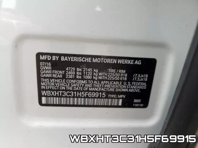 WBXHT3C31H5F69915 фото 2