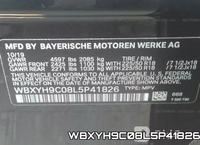 WBXYH9C08L5P41826 фото 10