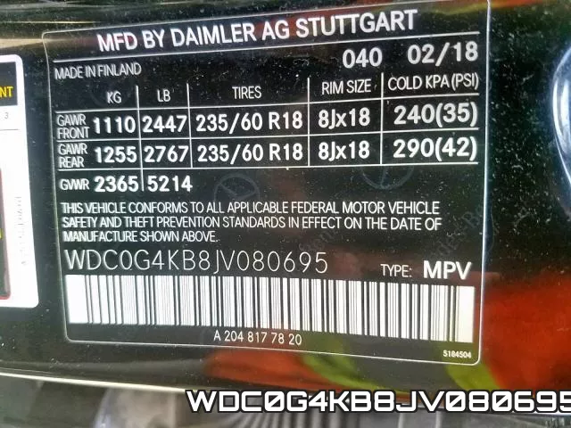 WDC0G4KB8JV080695 фото 2