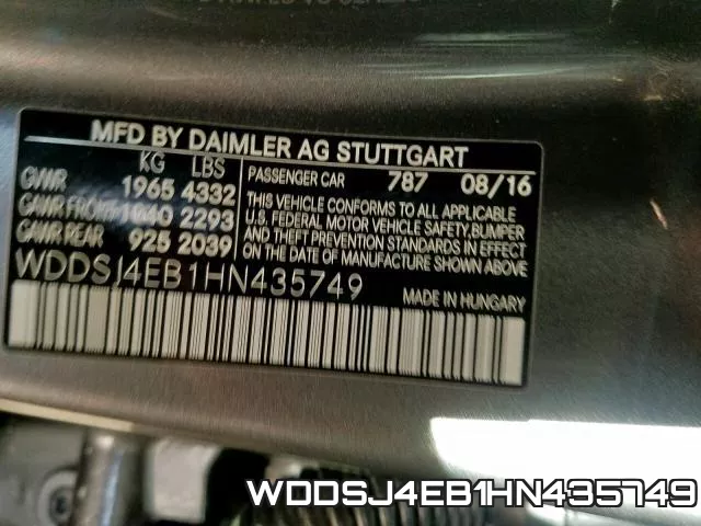 WDDSJ4EB1HN435749 фото 2