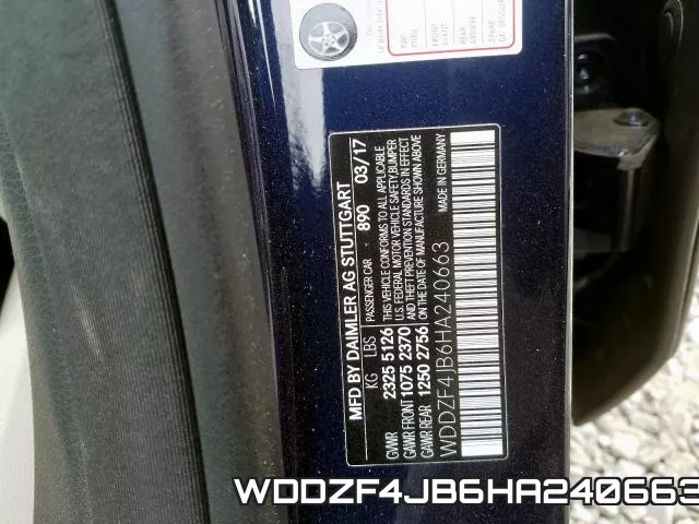 WDDZF4JB6HA240663 фото 2