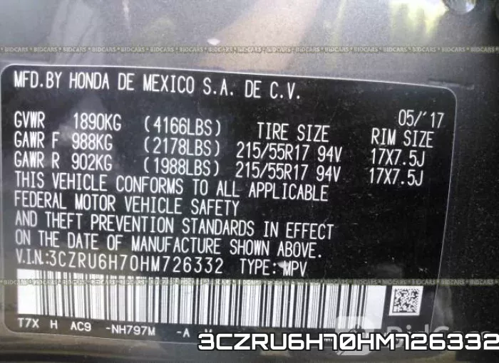 3CZRU6H70HM726332 фото 10