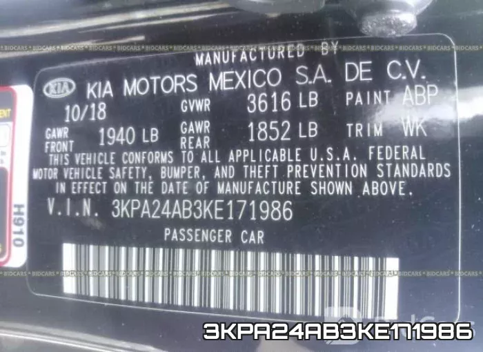 3KPA24AB3KE171986 фото 10