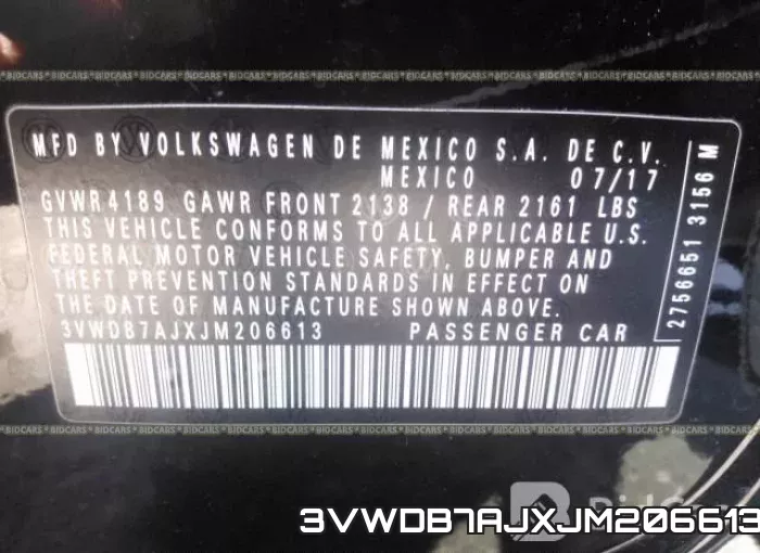 3VWDB7AJXJM206613 фото 10