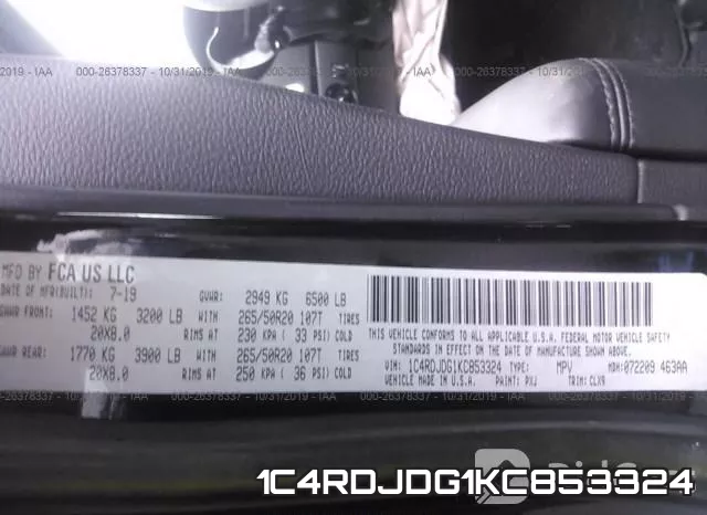 1C4RDJDG1KC853324 фото 10