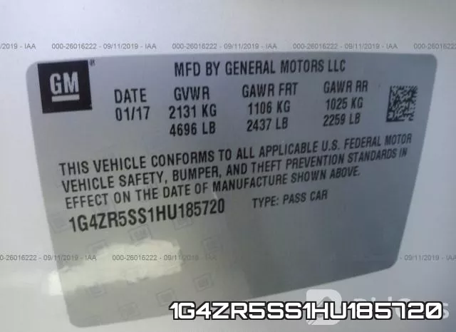 1G4ZR5SS1HU185720 фото 10