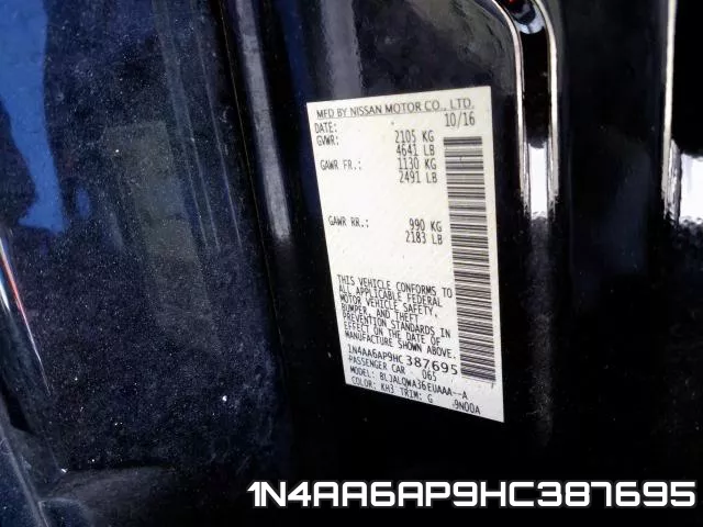 1N4AA6AP9HC387695 фото 2