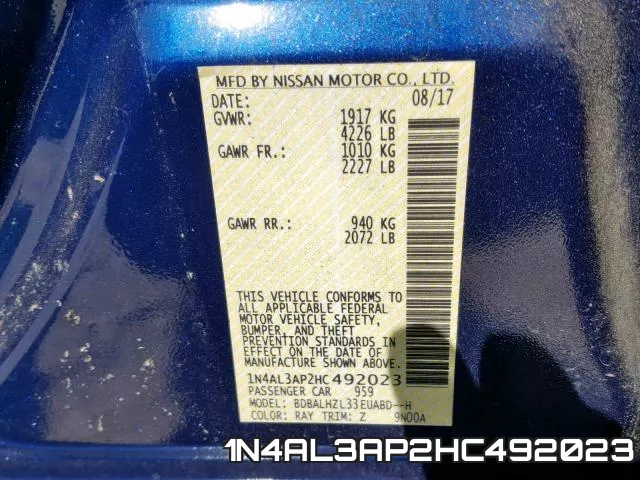1N4AL3AP2HC492023 фото 2