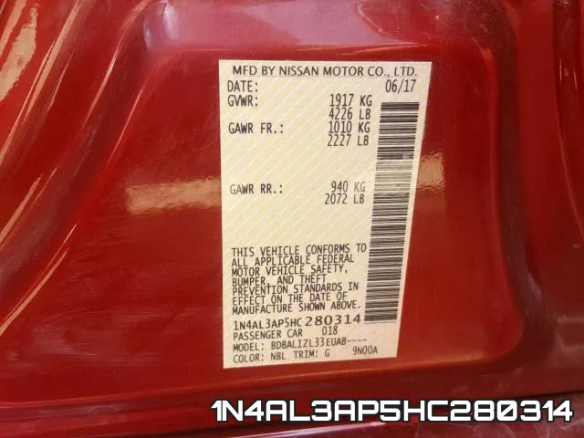 1N4AL3AP5HC280314 фото 2