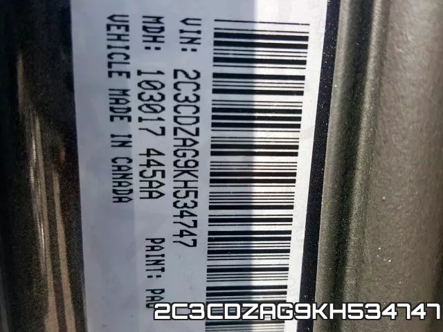 2C3CDZAG9KH534747 фото 2