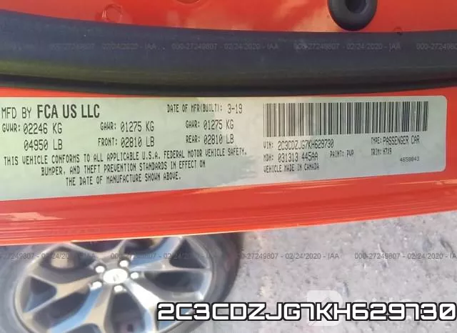 2C3CDZJG7KH629730 фото 10