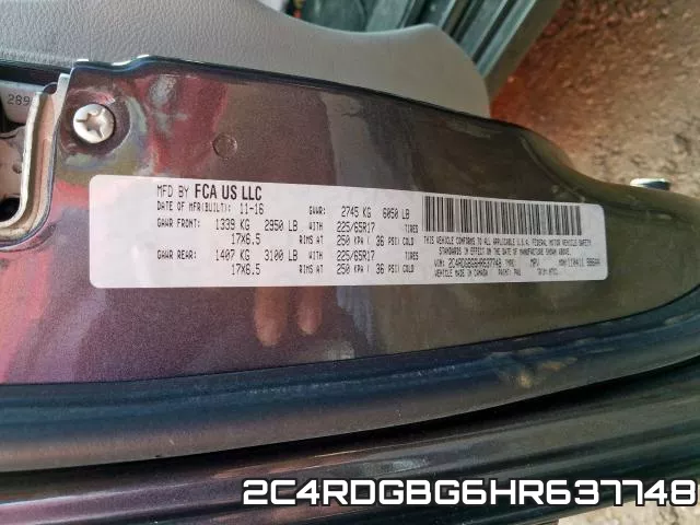 2C4RDGBG6HR637748 фото 2
