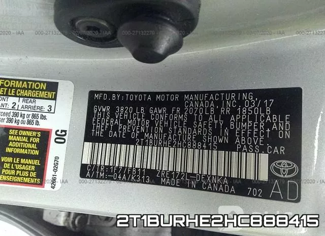 2T1BURHE2HC888415 фото 10