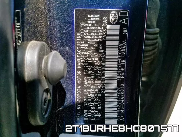 2T1BURHE8HC807577 фото 2