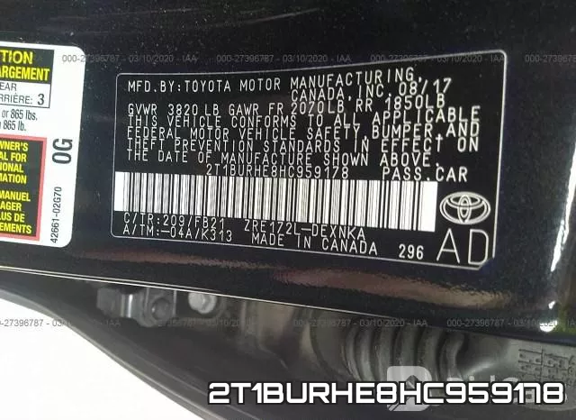 2T1BURHE8HC959178 фото 10