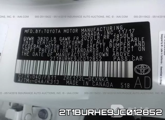 2T1BURHE9JC012852 фото 10