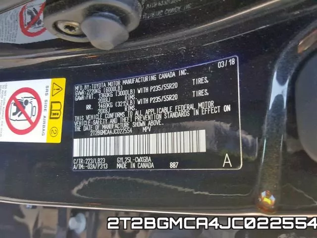 2T2BGMCA4JC022554 фото 2