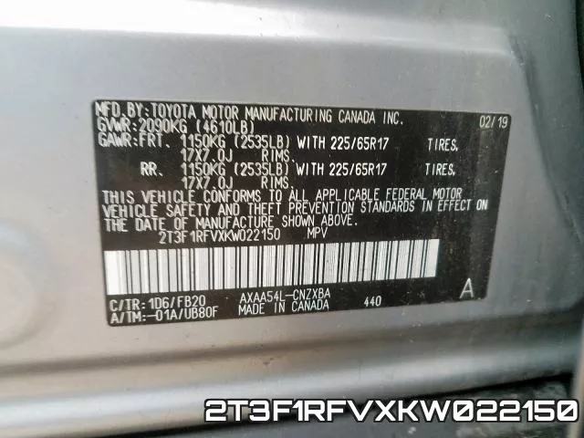 2T3F1RFVXKW022150 фото 2