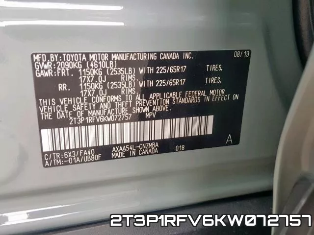 2T3P1RFV6KW072757 фото 2