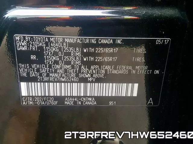 2T3RFREV7HW652460 фото 2