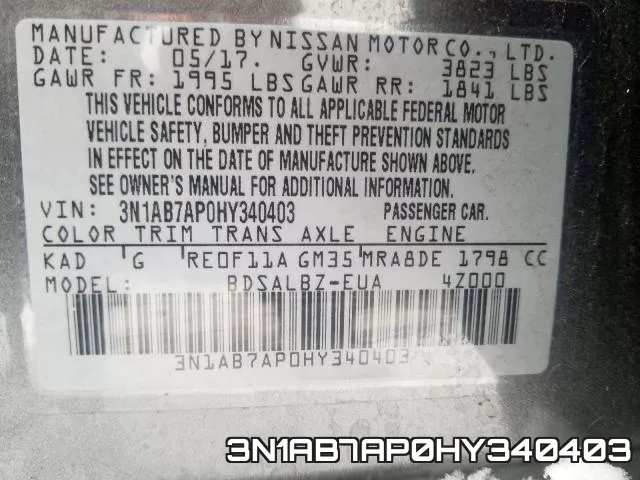 3N1AB7AP0HY340403 фото 2