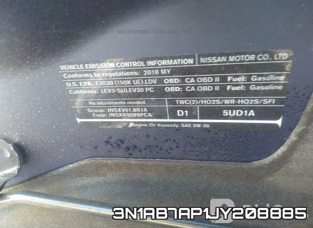3N1AB7AP1JY208885 фото 10