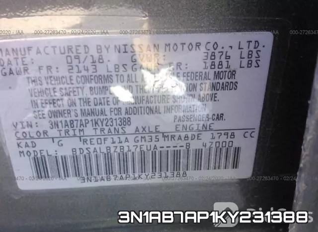 3N1AB7AP1KY231388 фото 10