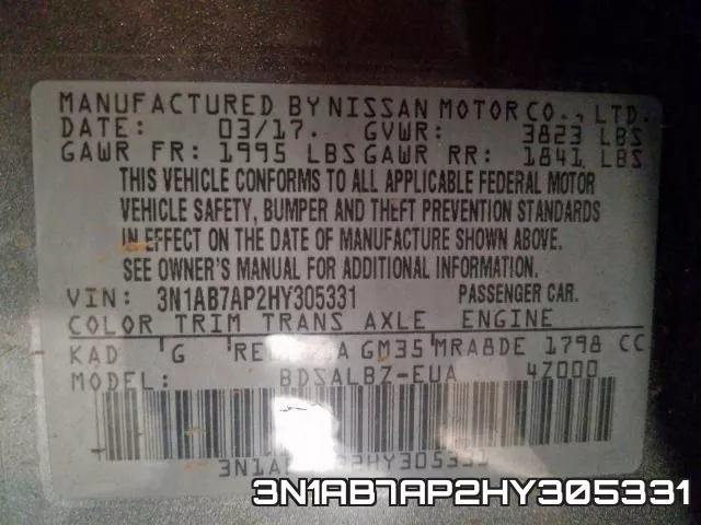 3N1AB7AP2HY305331 фото 2